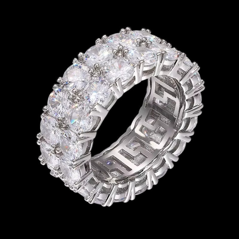 Tennis Ring 2 Row En Moissanite - Solitaire