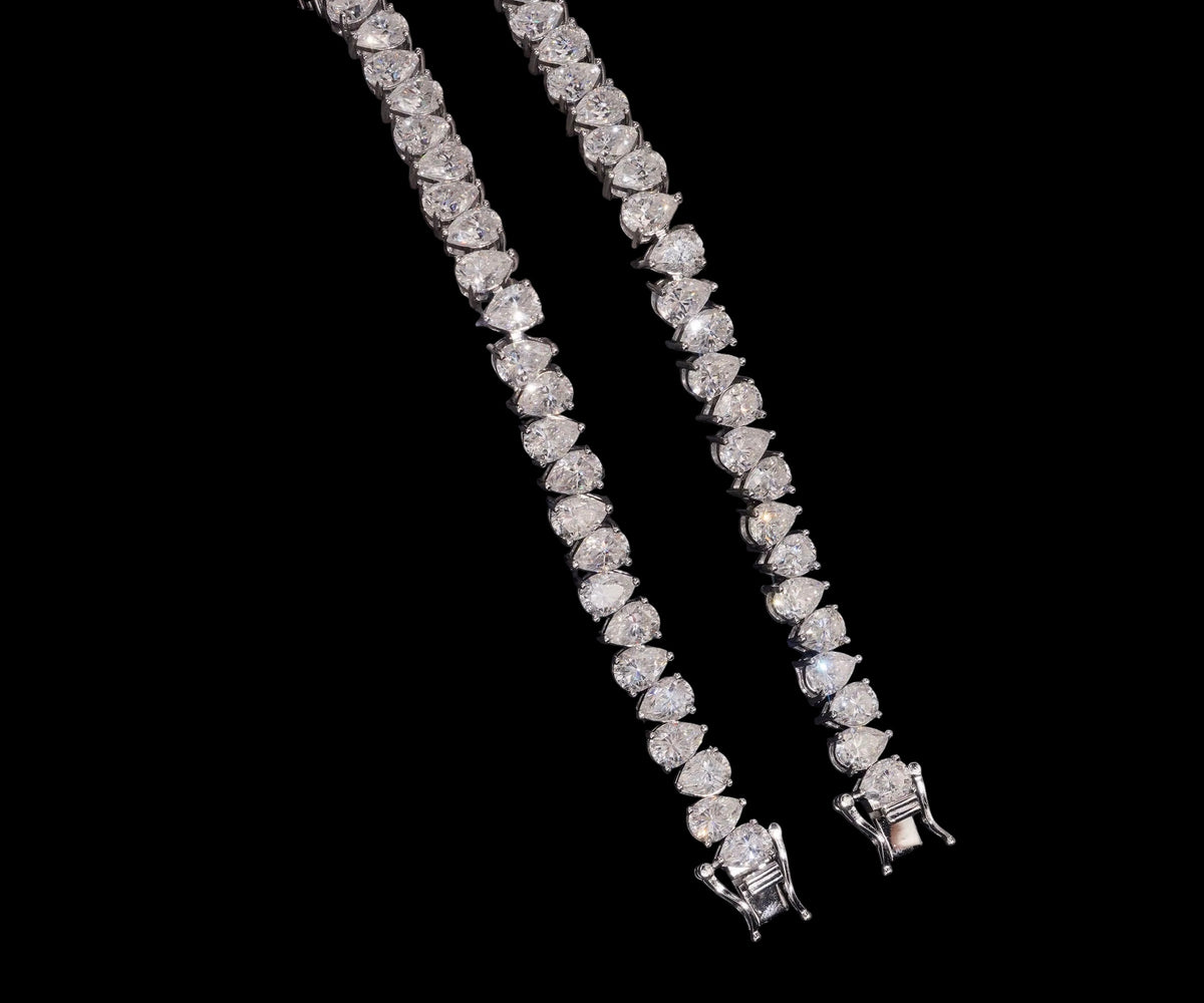 Tennis Bracelet Invert Pear En Moissanite - Solitaire