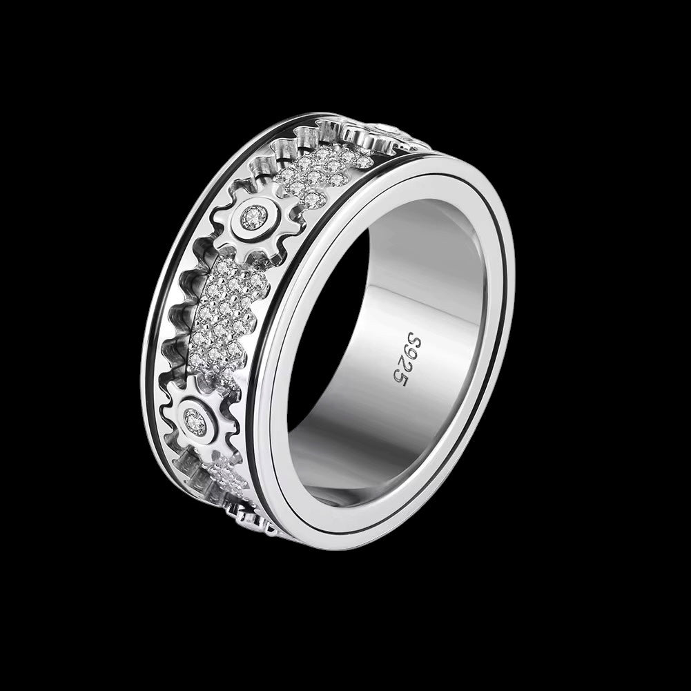 Bague Chronos En Argent S925 - Solitaire