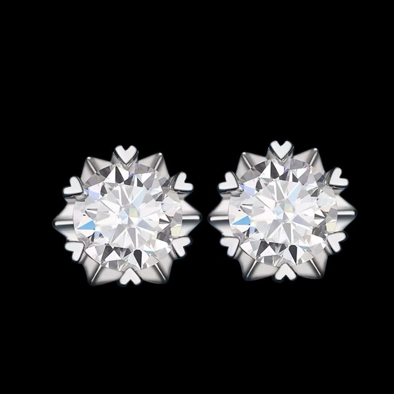 Boucles d’oreilles  hexagon hearts - Solitaire