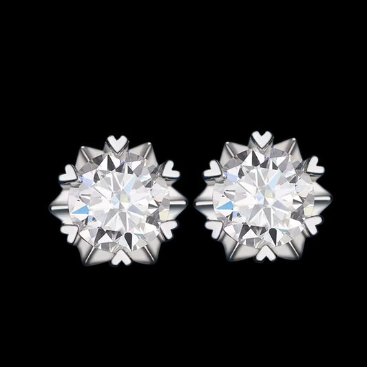 Boucles d’oreilles  hexagon hearts - Solitaire