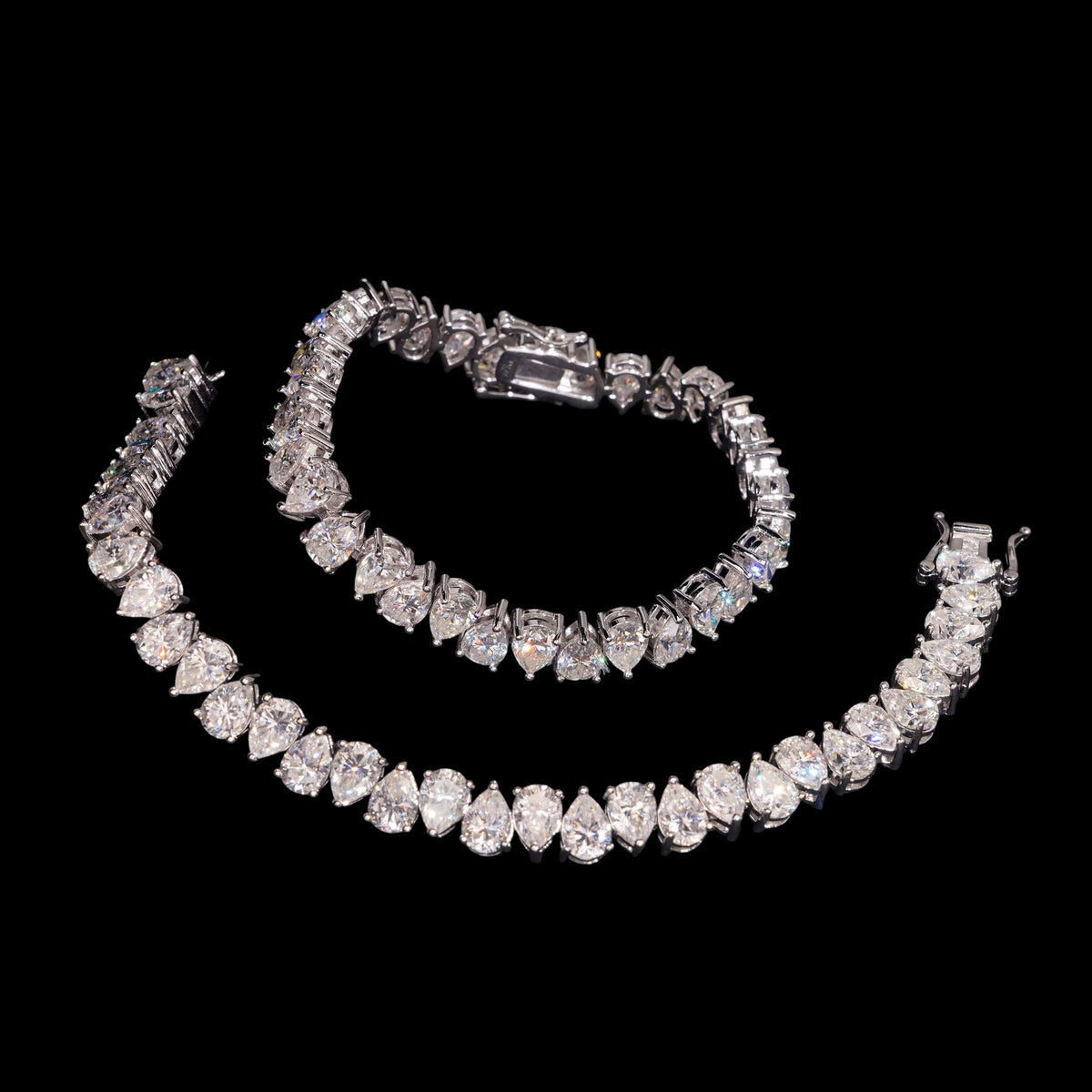 Tennis Bracelet Invert Pear En Moissanite - Solitaire