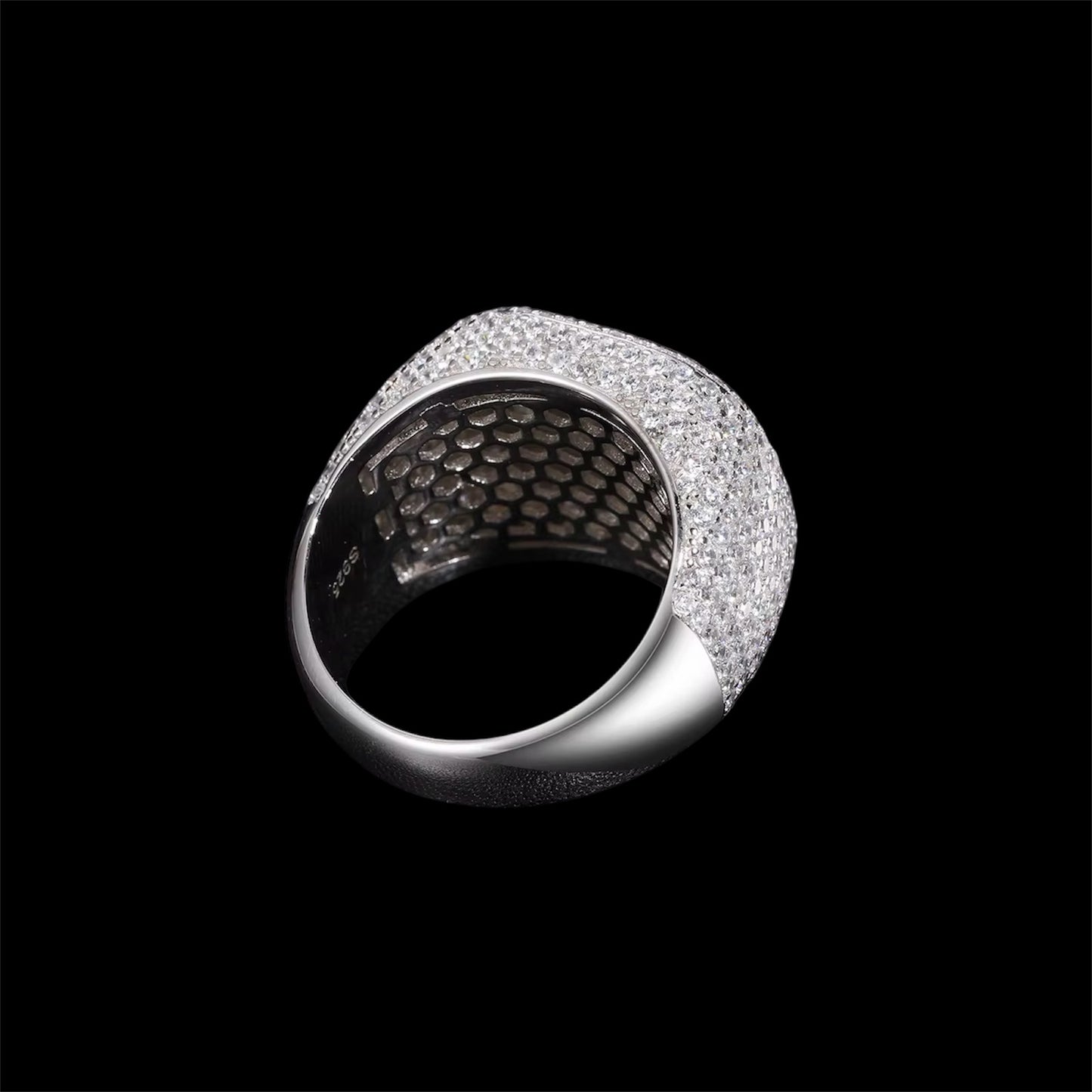 Bague Royale Iced Out En Moissanite