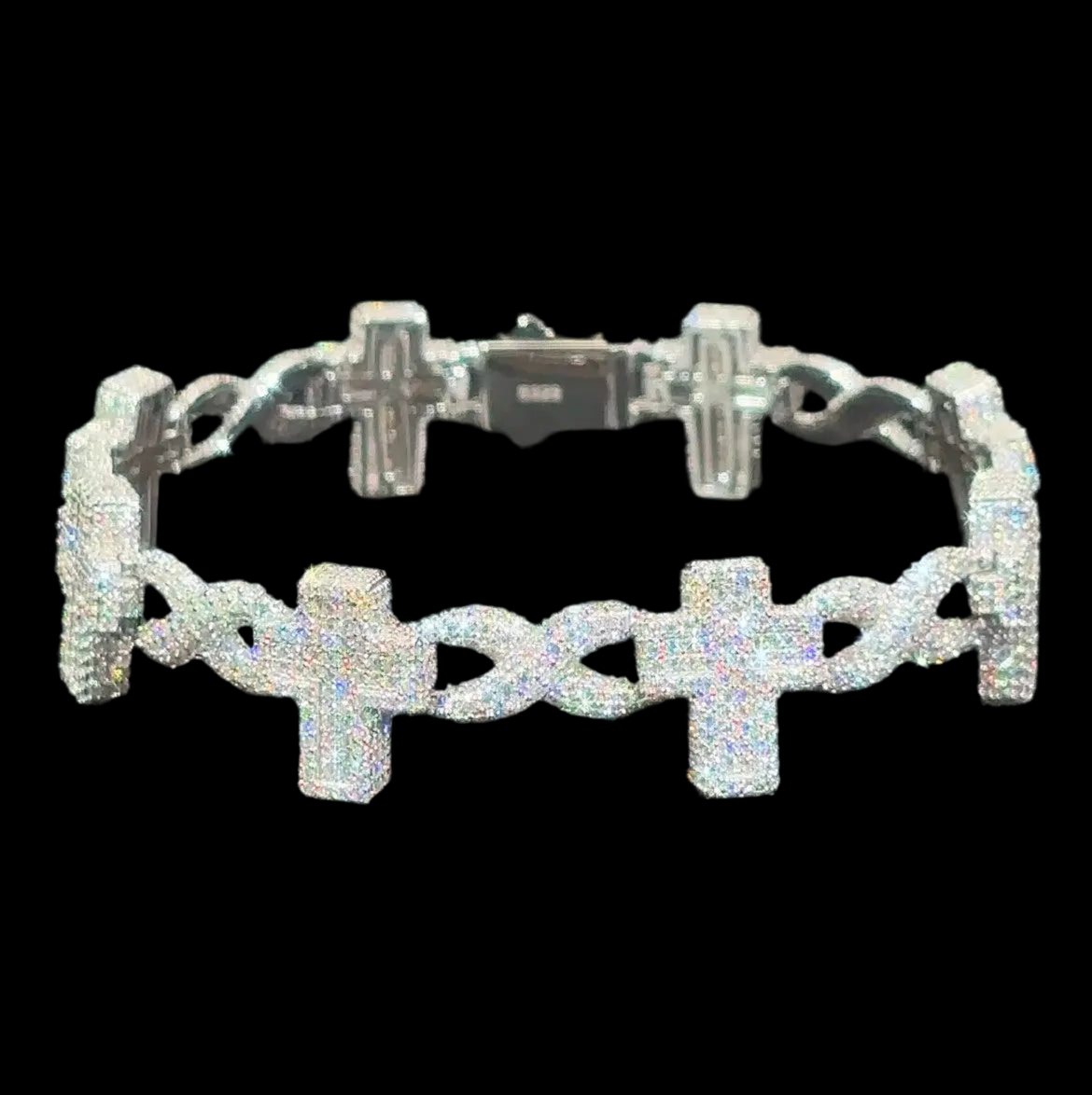 Bracelet Croix Infini En Moissanite - Solitaire