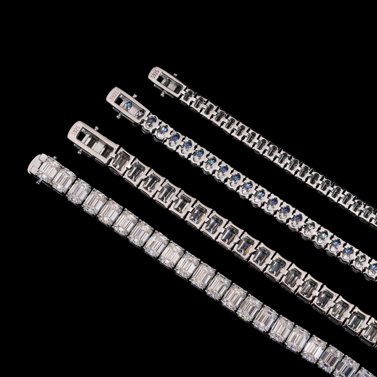 Tennis Bracelet Emerald Cut En Moissanite - Solitaire