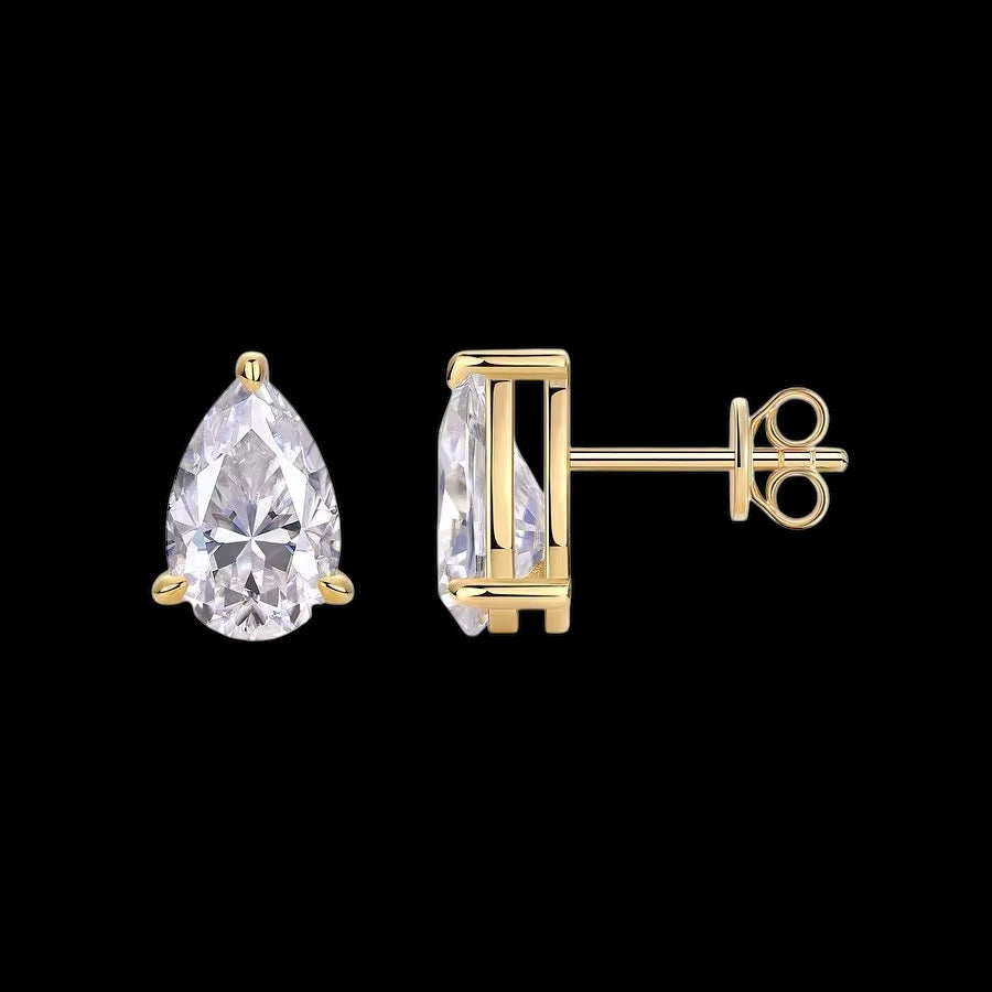 Clous d'oreilles Forme De Perle Moissanite - Solitaire