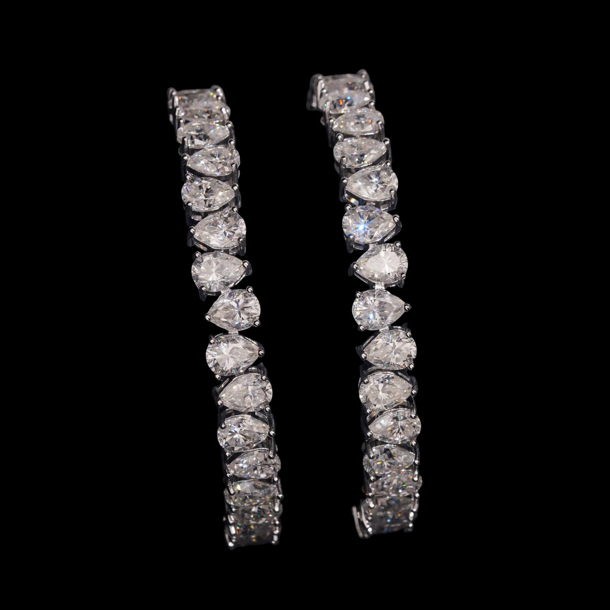 Tennis Bracelet Invert Pear En Moissanite - Solitaire
