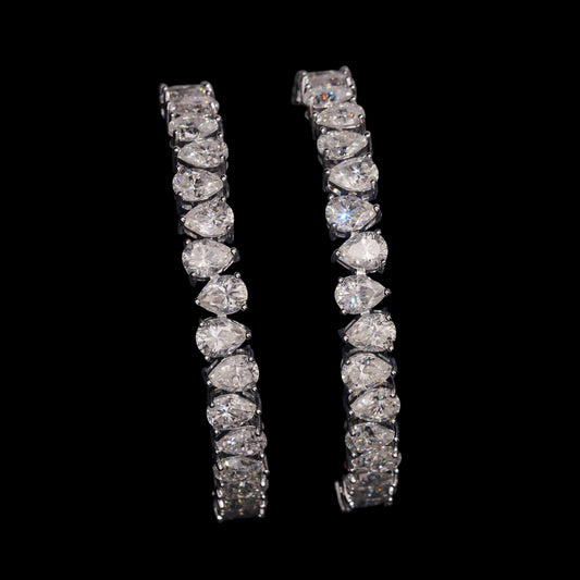 Tennis Bracelet Invert Pear En Moissanite - Solitaire