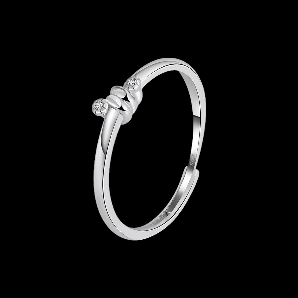 Bague Knot Spark en Argent S925 - Solitaire