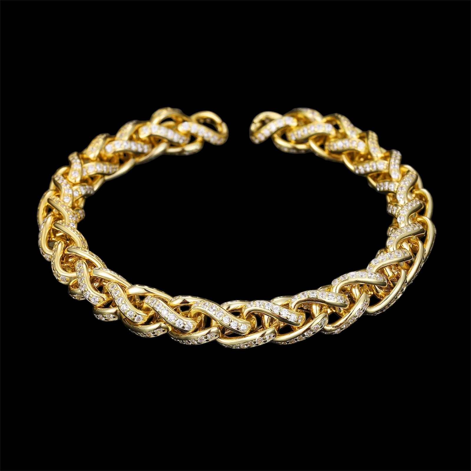 Bracelet franco moissanite - Solitaire
