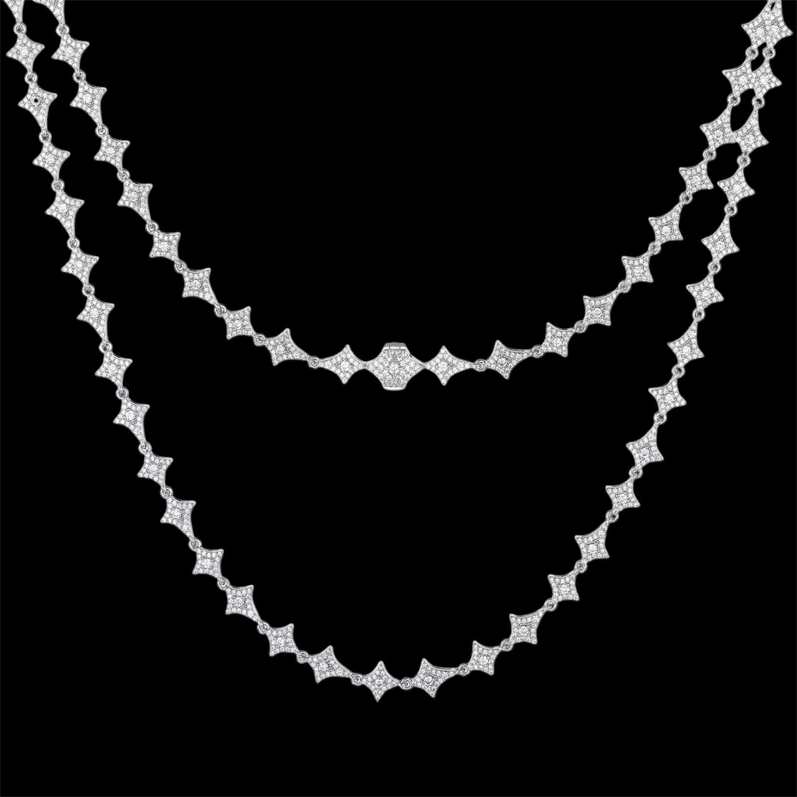 Chaîne Étoilée En Moissanite - Solitaire