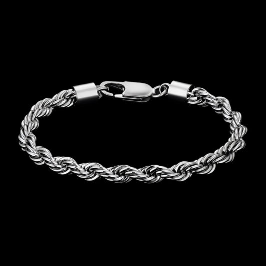 Bracelet torsade en stainless steel - Solitaire