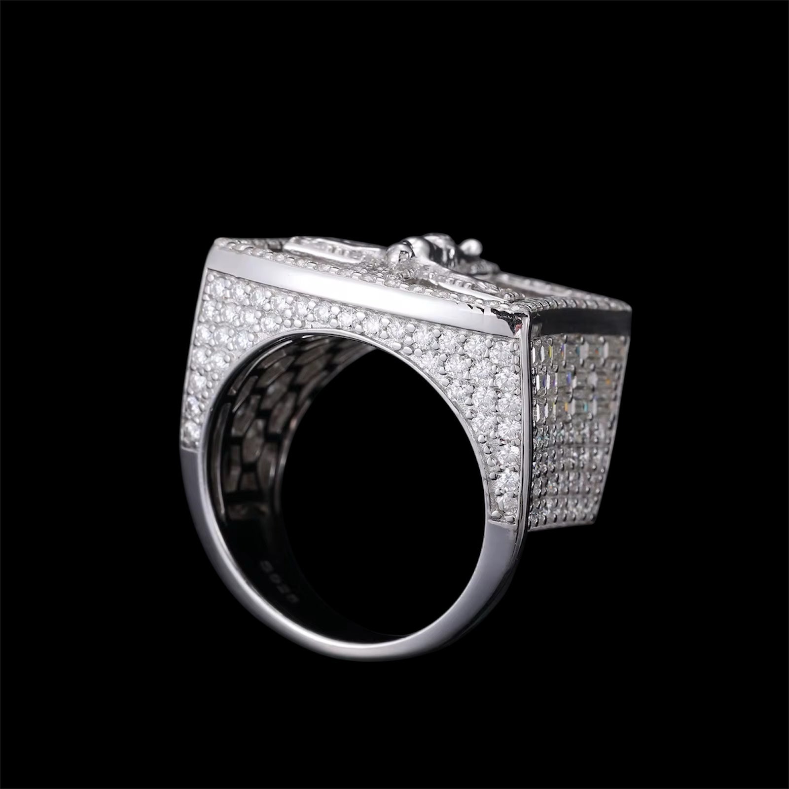 Bague Jésus Coupe Baguette En Moissanite - Solitaire