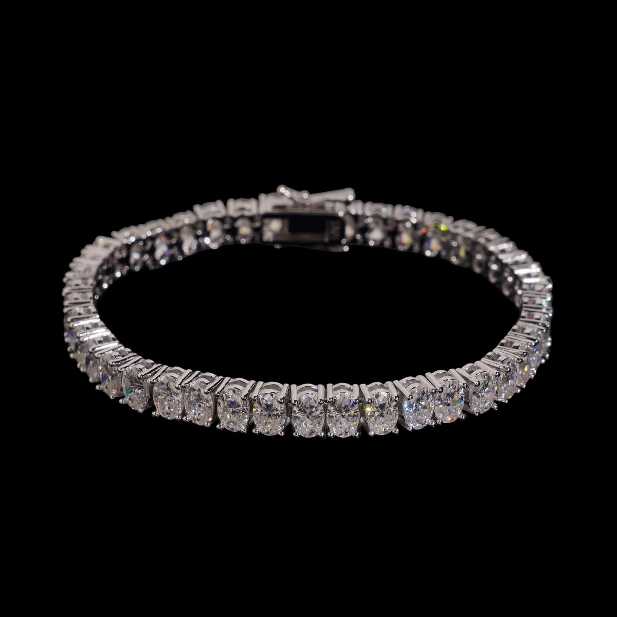 Tennis Bracelet Oval Cut En Moissanite - Solitaire