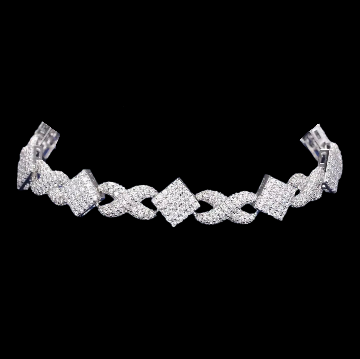 Bracelet Infinity Square En Moissanite - Solitaire