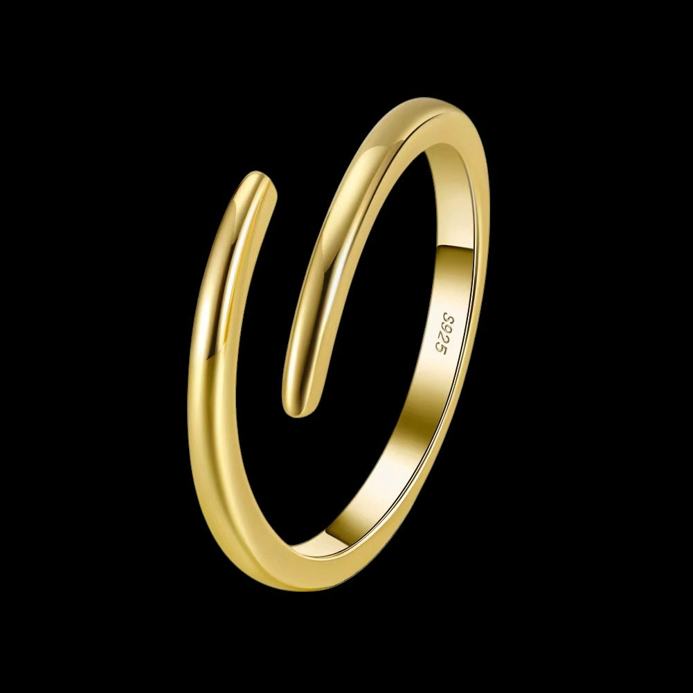 Bague Linea Loop en Argent S925 - Solitaire