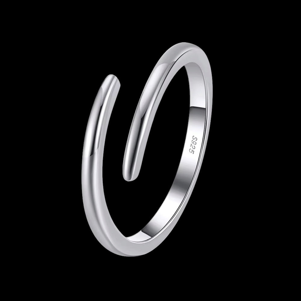 Bague Linea Loop en Argent S925 - Solitaire
