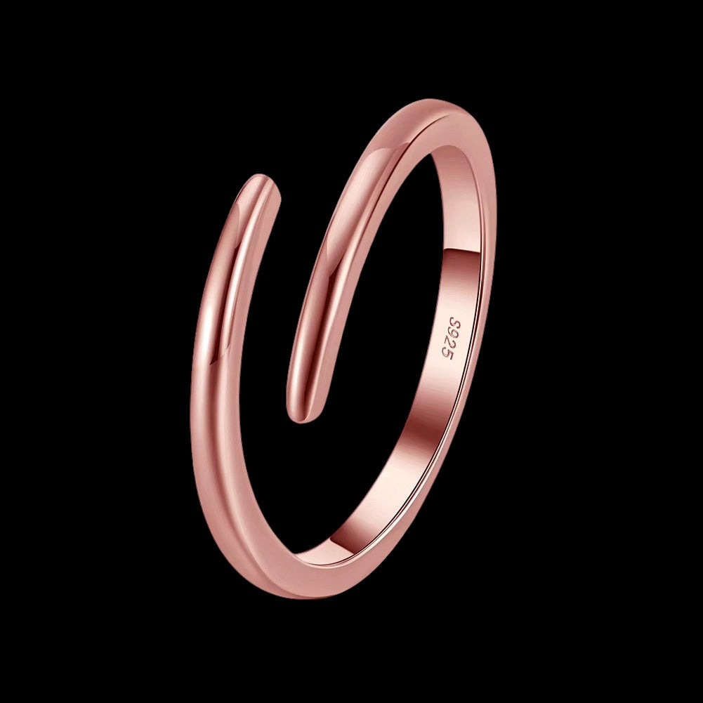 Bague Linea Loop en Argent S925 - Solitaire