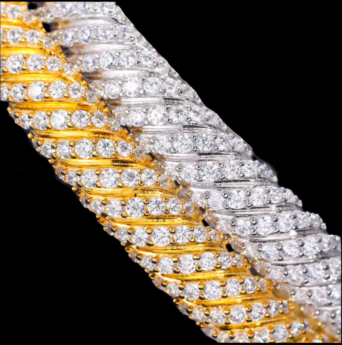 Bracelet Torsade en Moissanite - Solitaire