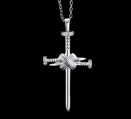 Pendentif Croix Enlacé En Moissanite - Solitaire