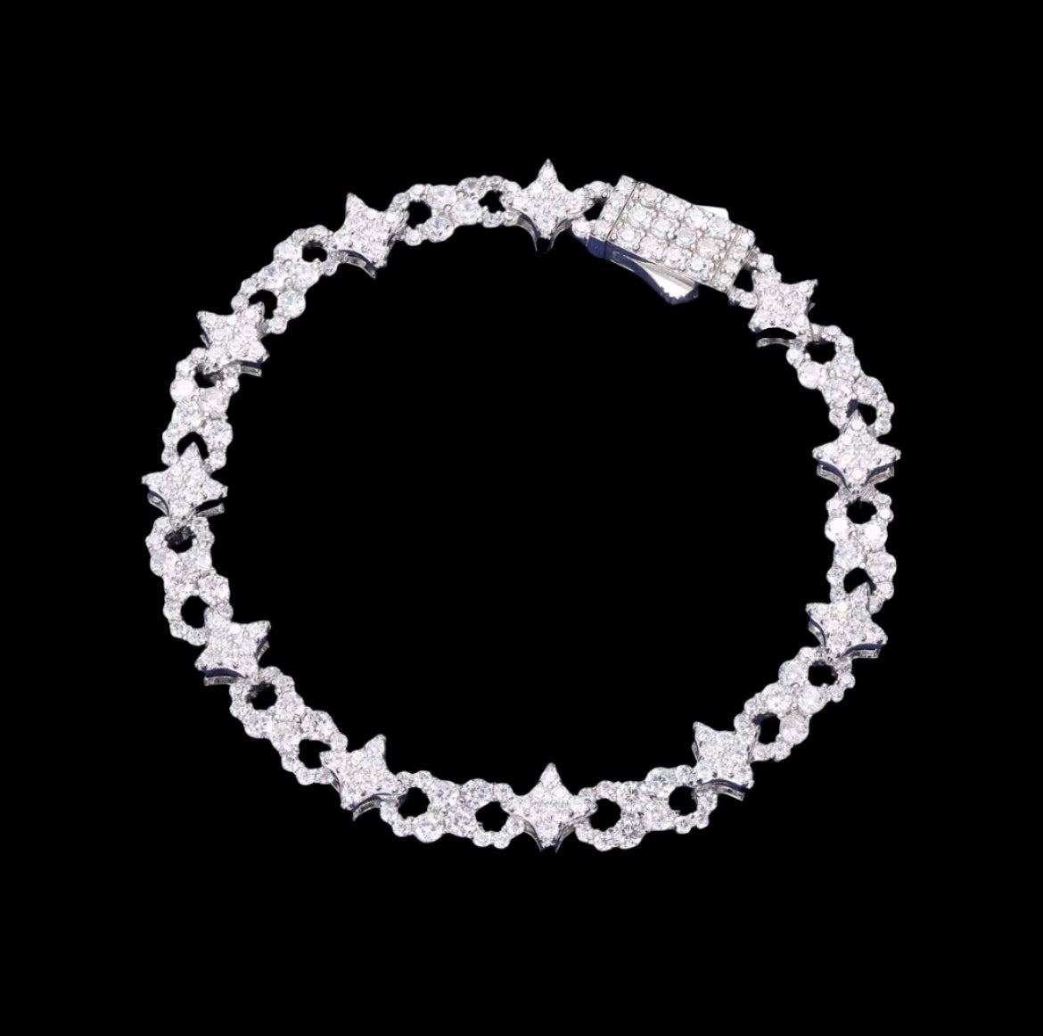 Bracelet Maillon Étoile Infini En Moissanite - Solitaire