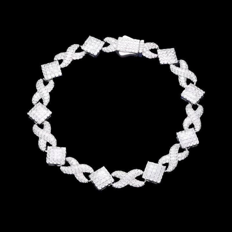 Bracelet Infinity Square En Moissanite - Solitaire
