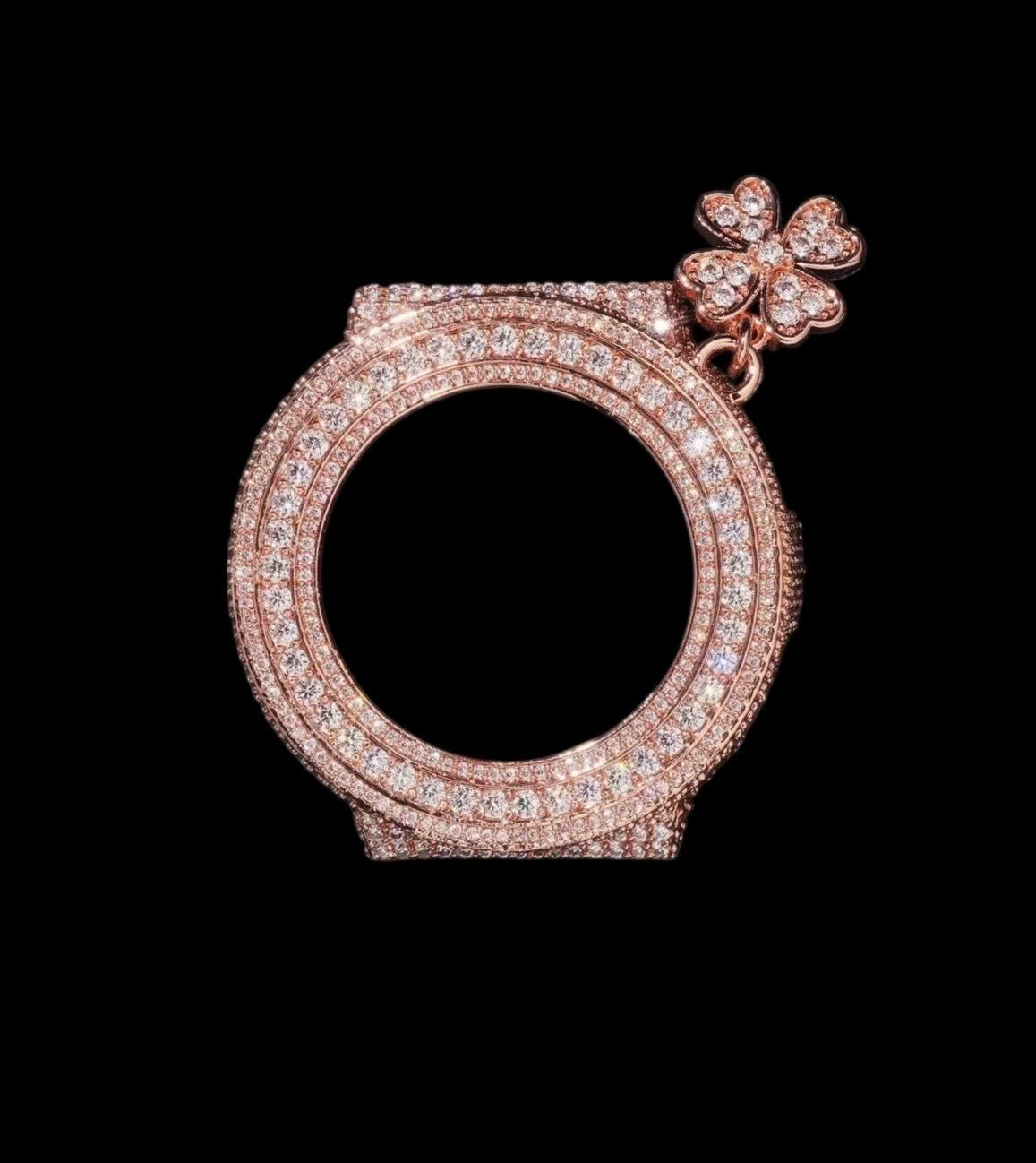 Bezel Royal Clover Iced Out - Solitaire
