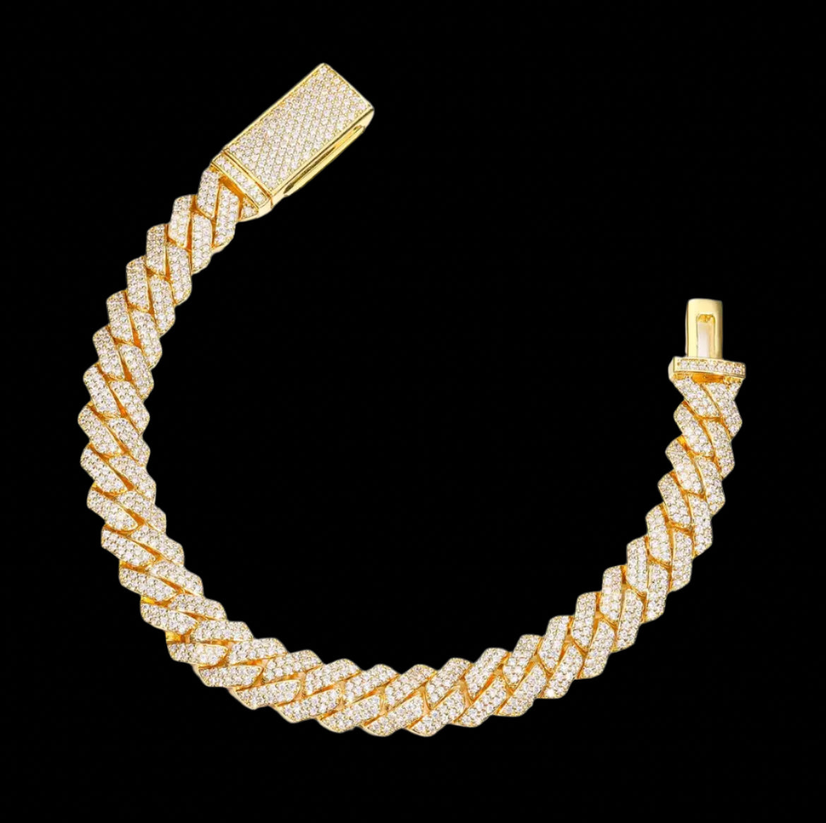 Moissanite cuban link bracelet Solitaire