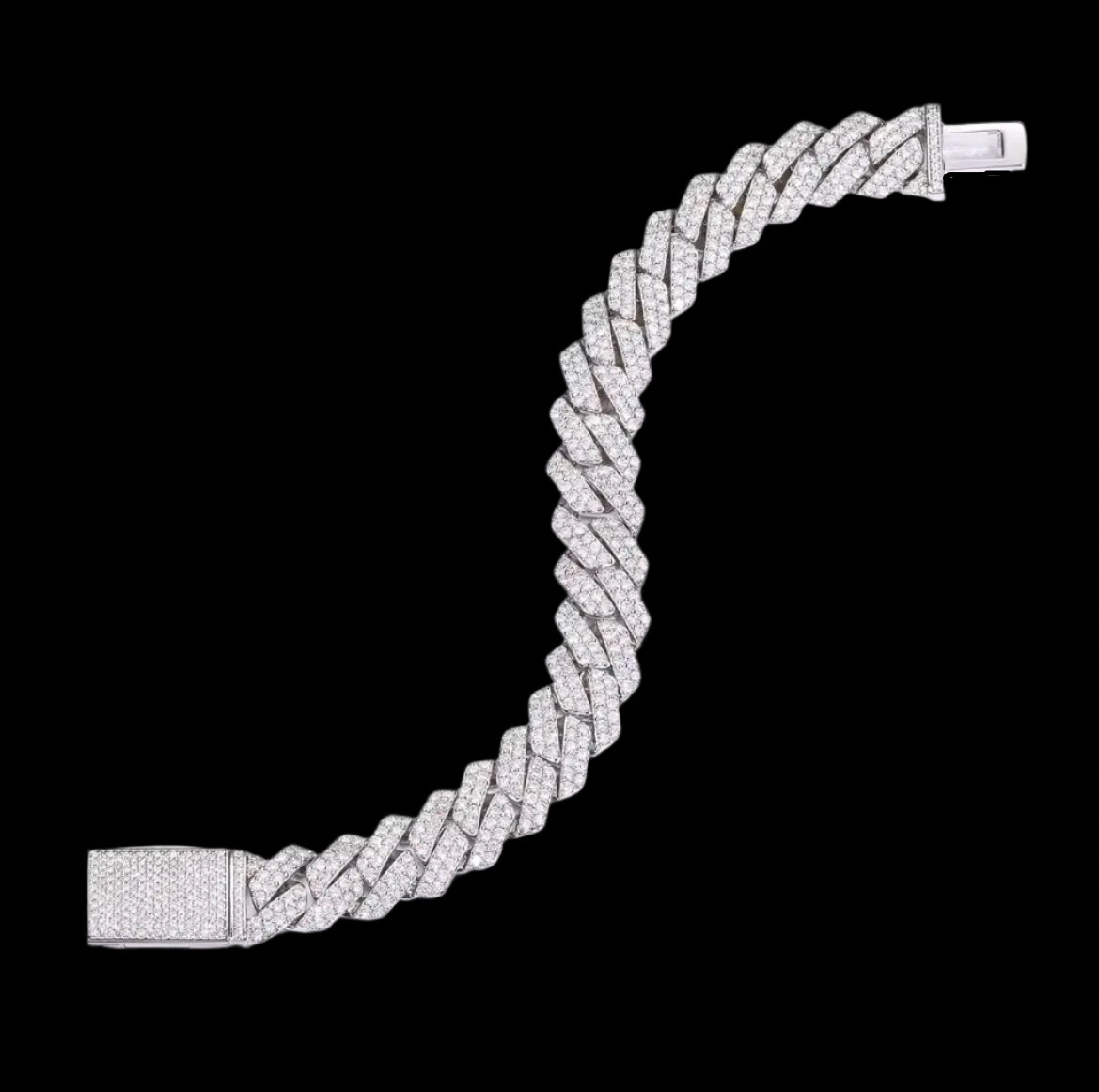 Moissanite cuban link bracelet Solitaire