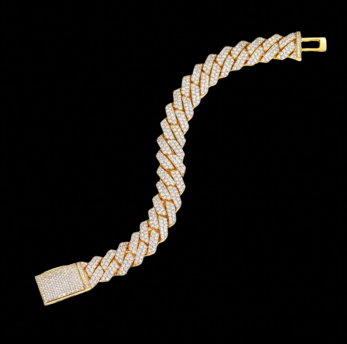 Moissanite cuban link bracelet Solitaire