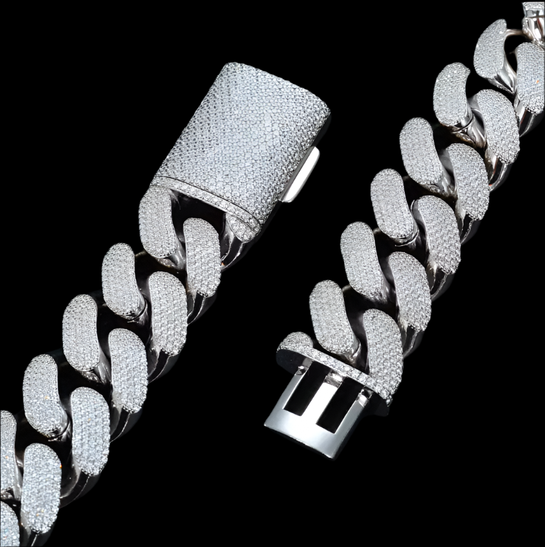 Moissanite cuban link bracelet Solitaire
