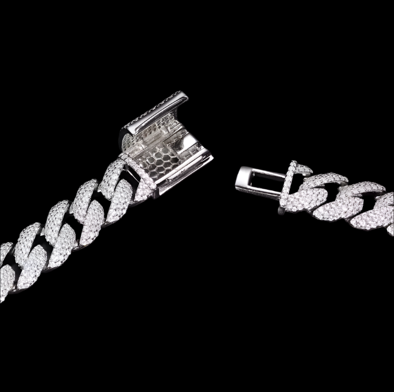 Moissanite cuban link bracelet Solitaire