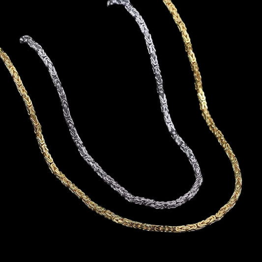 Chaine Byzantin Argent Italy 925 - Solitaire