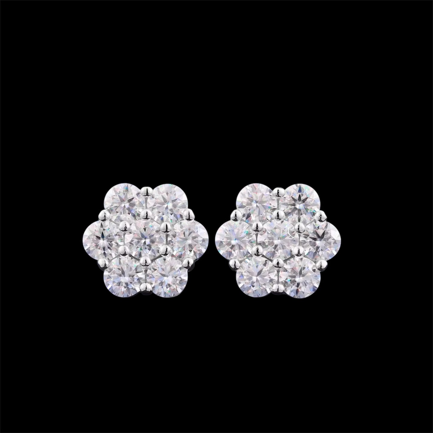 Boucles d’Oreilles Honeycomb En Moissanite - Solitaire