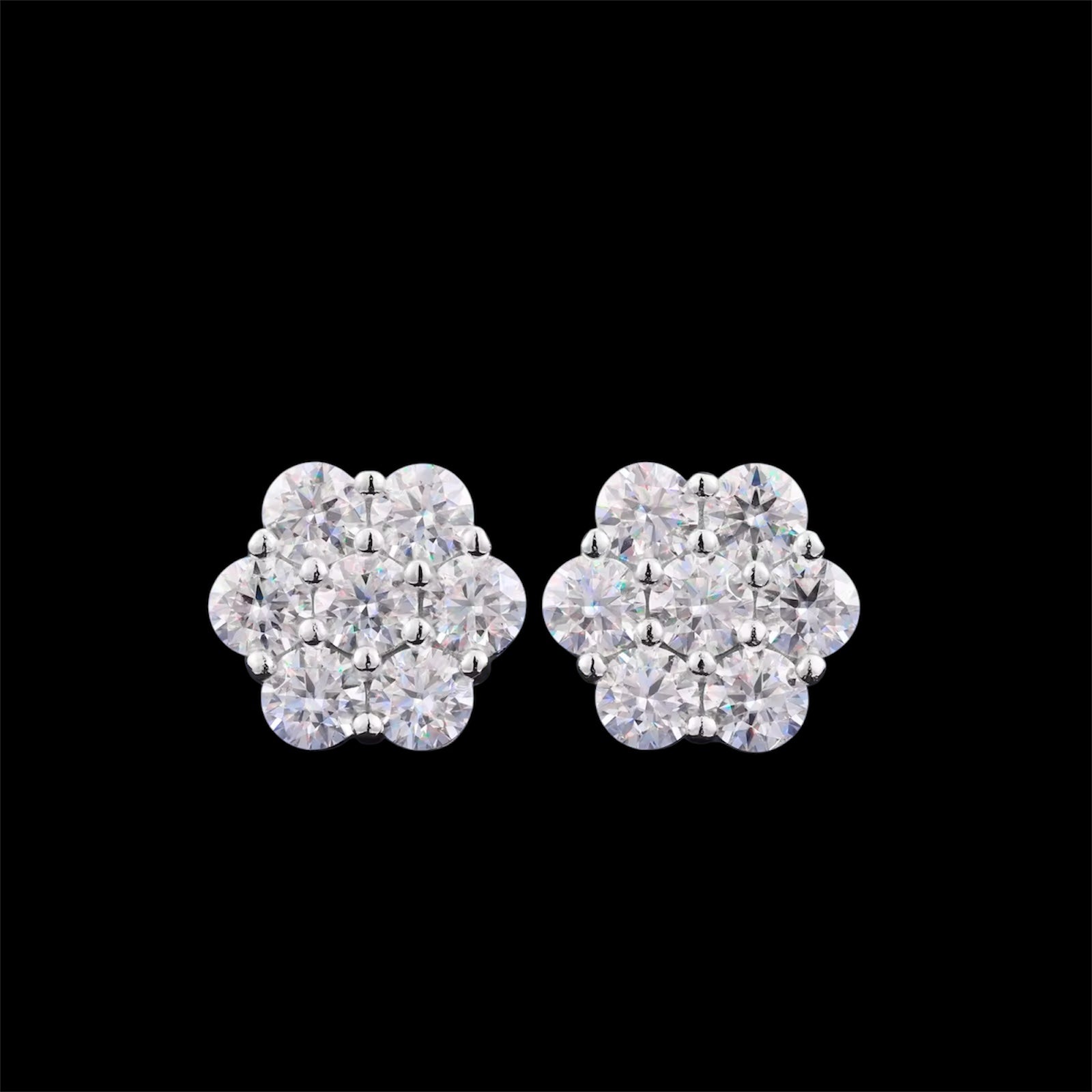 Boucles d’Oreilles Honeycomb En Moissanite - Solitaire