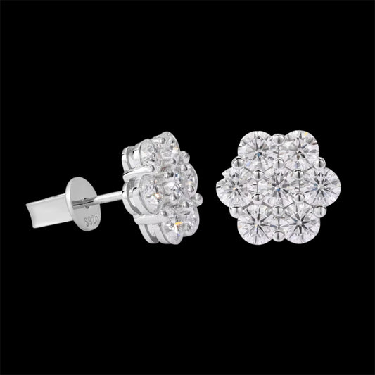 Boucles d’Oreilles Honeycomb En Moissanite - Solitaire