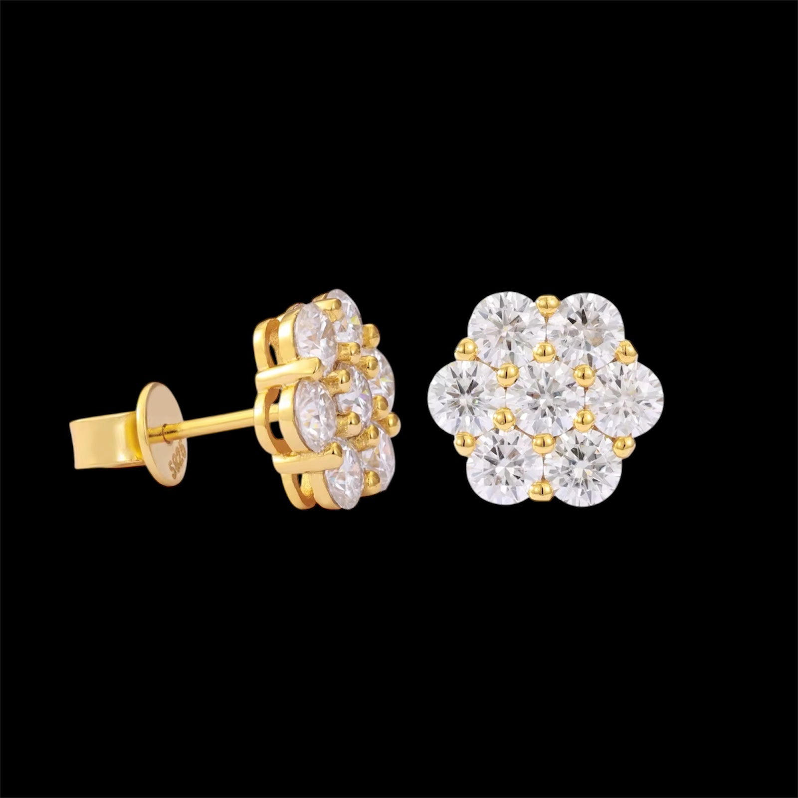 Boucles d’Oreilles Honeycomb En Moissanite - Solitaire