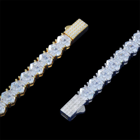 Bracelet hexagone En Moissanite