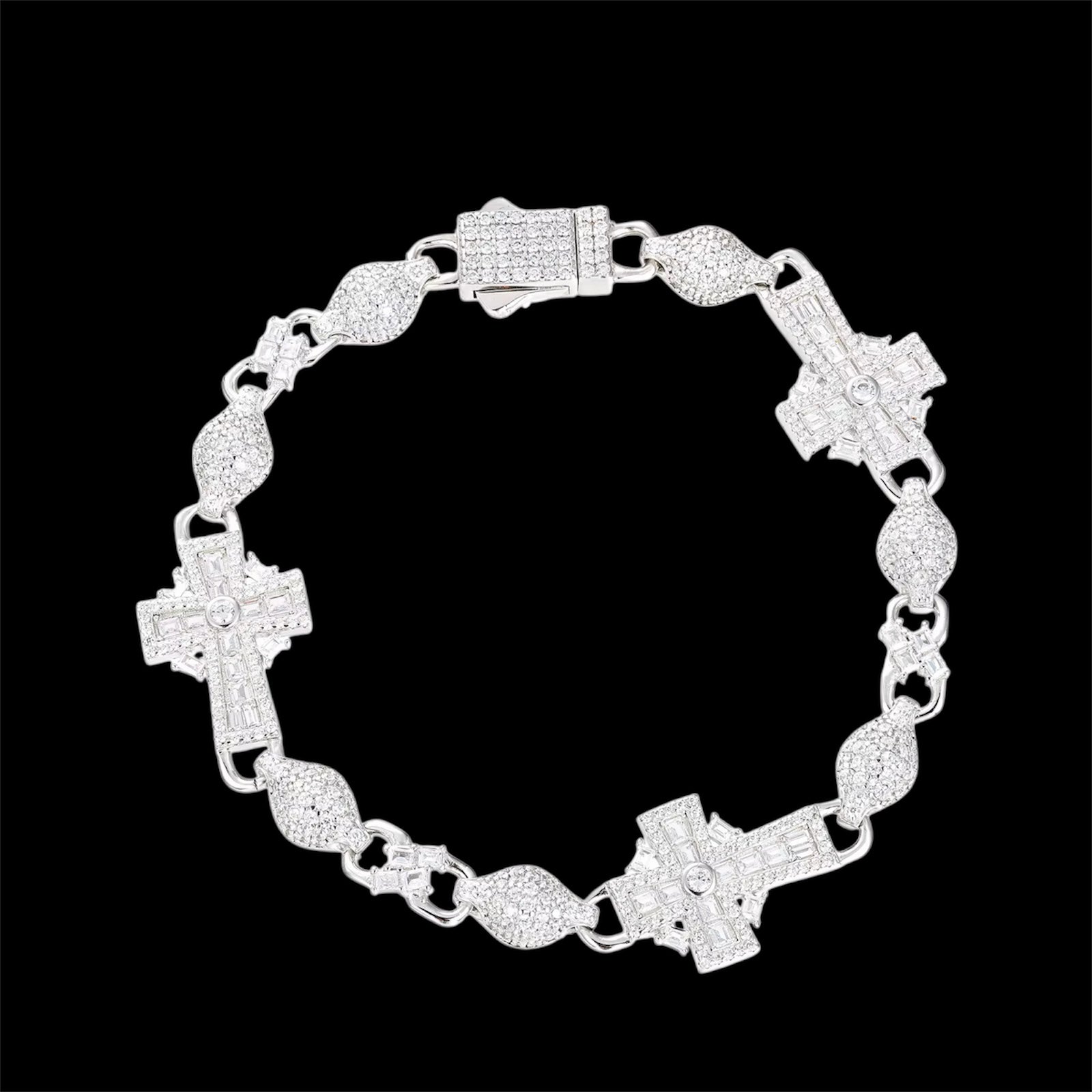 Bracelet Crossed Pearls En Moissanite - Solitaire