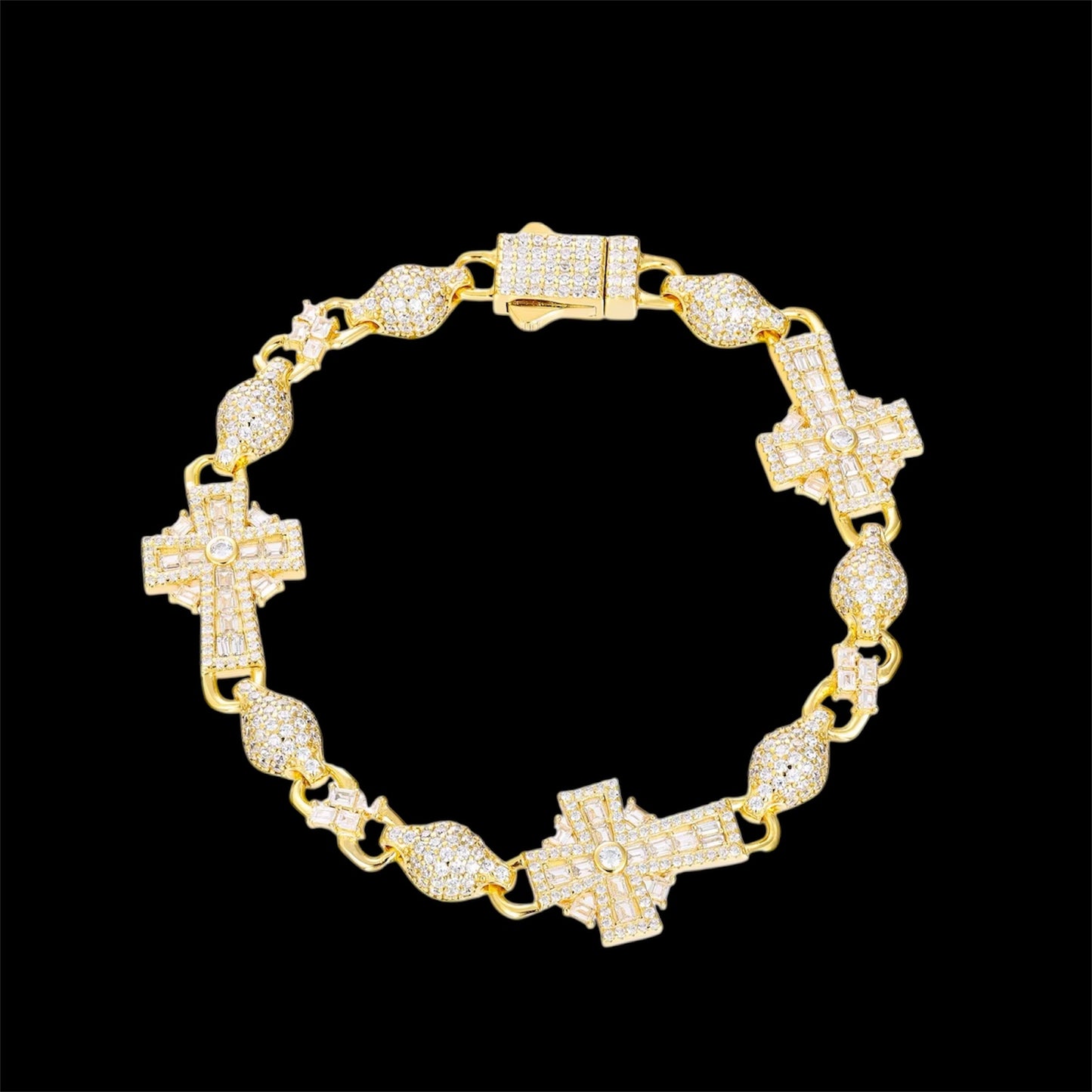 Bracelet Crossed Pearls En Moissanite - Solitaire