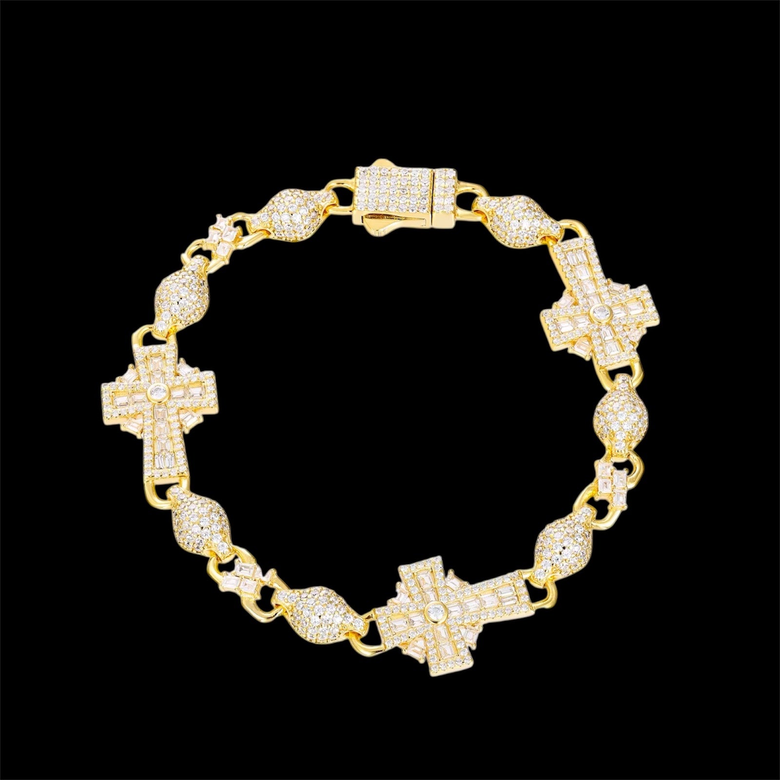 Bracelet Crossed Pearls En Moissanite - Solitaire