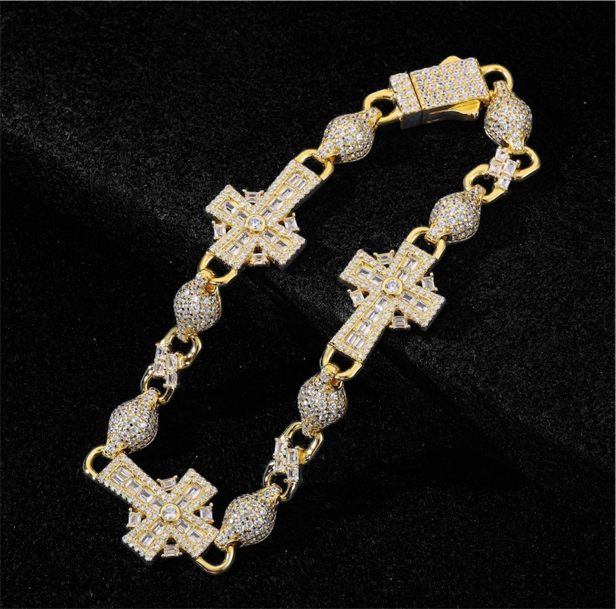 Bracelet Crossed Pearls En Moissanite - Solitaire