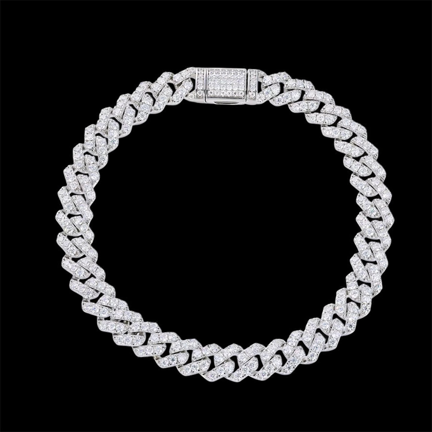 Bracelet Cuban Link En Moissanite - Solitaire