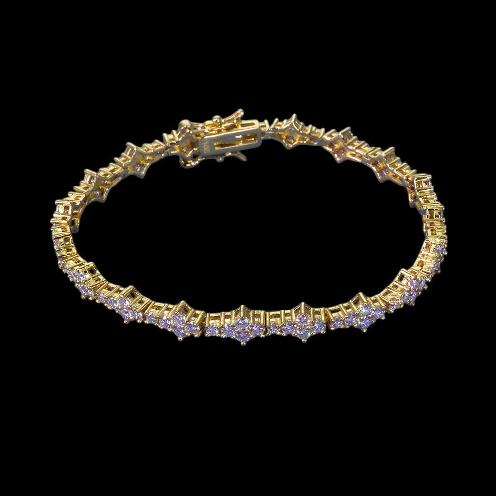 Bracelet Tennis Honeycomb Moissanite - Solitaire