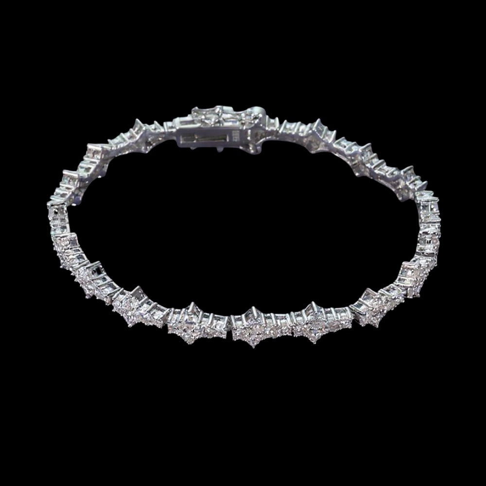 Bracelet Tennis Honeycomb Moissanite - Solitaire