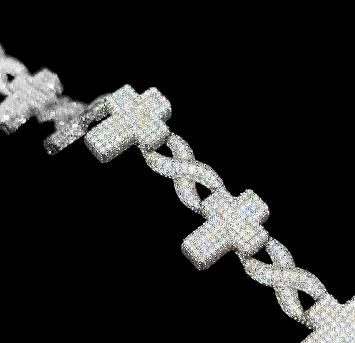 Bracelet Croix Infini En Moissanite - Solitaire