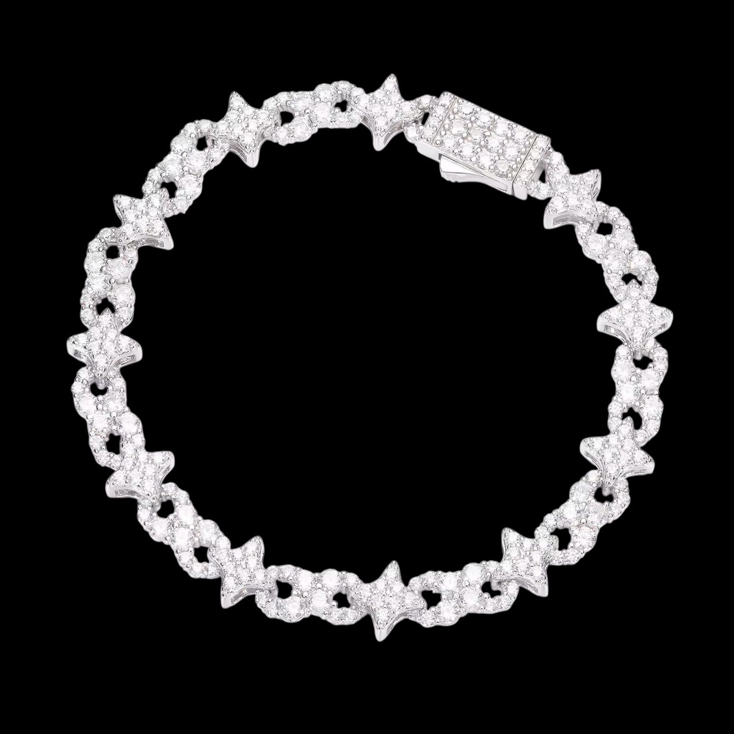 Bracelet Maillon Étoilée Infini En Moissanite - Solitaire