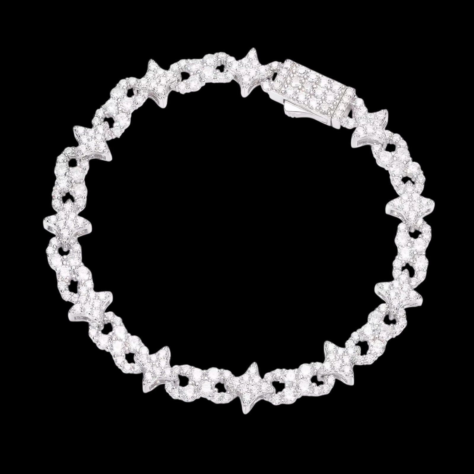 Bracelet Maillon Étoilée Infini En Moissanite - Solitaire