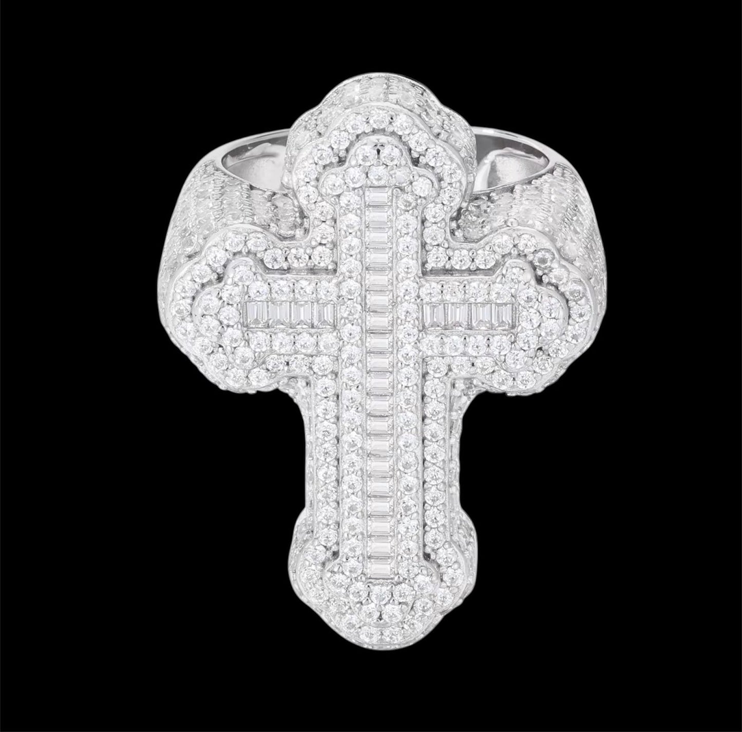 Bague Croix Céleste En Moissanite