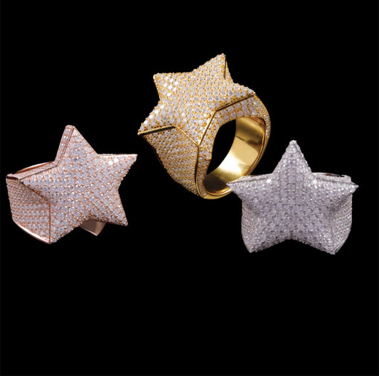 Bague Coupe Étoile En Moissanite